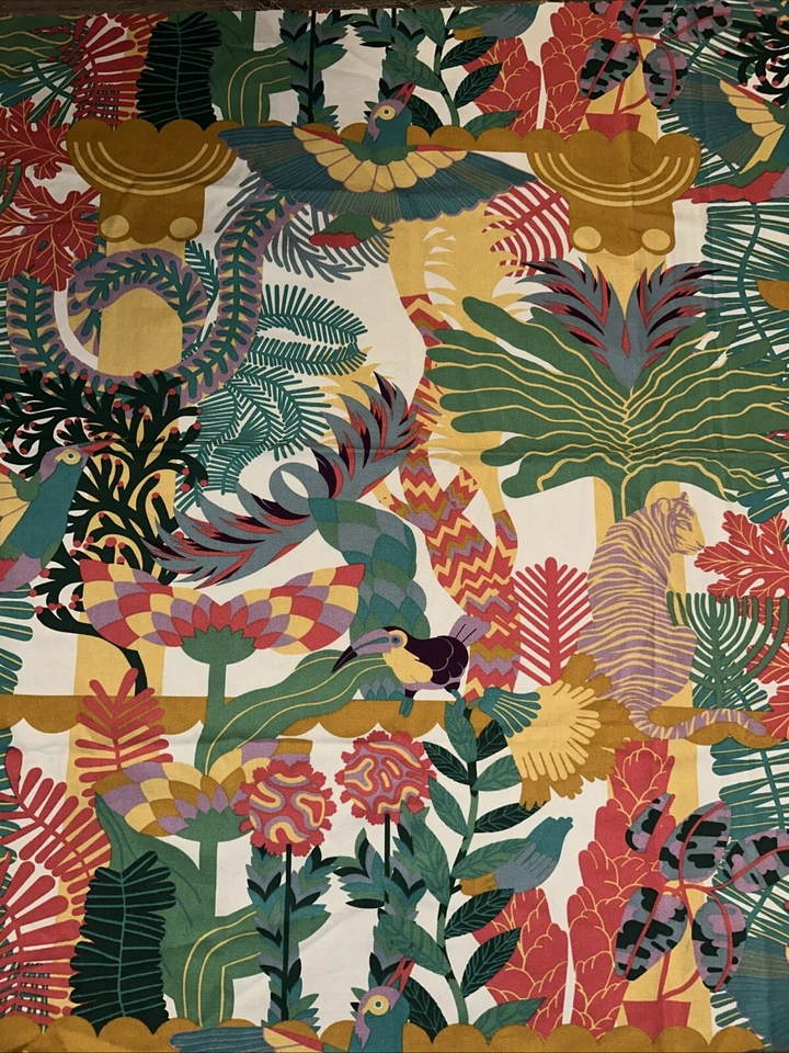 Cecilia Pettersson Slogsfibbla Tela Colibrí Tucán 60” X 40.5” Remanente Foto 3 de 4