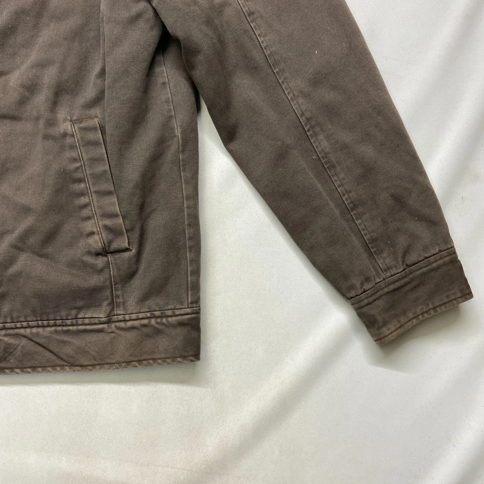 Chaqueta de mezclilla de colección Fox Riders Co para hombre L marrón forrada cremallera completa motocicleta Y2k rara Foto 2 de 4