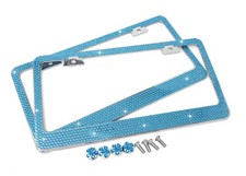 Premium 9 Row Crystal Metal License Plate Framefree Caps For Chevy Infiniti X 2