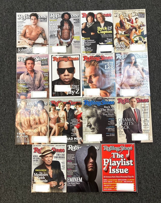Vintage LOT of (15) ROLLING STONE MAGAZINE 2010 John Mayer Jay-Z Eminem Obama
