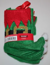 Happy Holidays (6-PACK)  Green Mini Decor Christmas Stockings - NWT