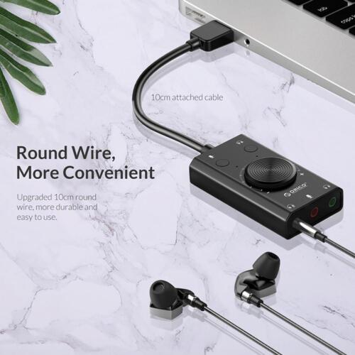 2-in-1 15Hz-25KHz Universal External USB Driver-Free Sound Card LED Indicator D - Photo 11/13
