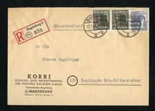 SBZ Nr.196 AUFDRUCK-ABART u.a. R-BRIEF MAGDEBURG 22.9.1948 (962109)