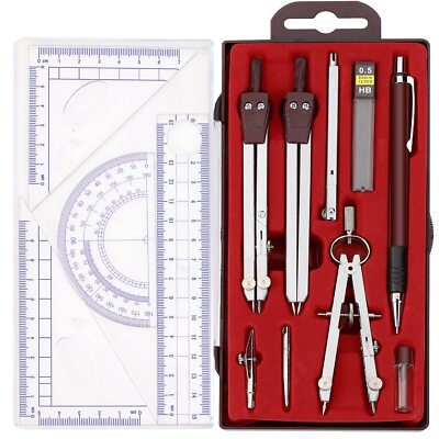 Compass Geometry Tool 13pcs Compass And Protractors Set Math Geometry Drawing To