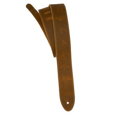 PRS Paul Reed Smith 2" Reversible Garment Leather Suede Guitar Strap, Birds Tan
