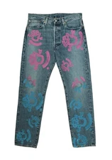 Denim Tears Bstroy Tears Lightwash Blue/Pink Jeans 36x34