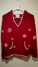 Vintage Clothing Tacky Christmas Sweater w/ Hood - Sonoma - Extra Large XL - Red