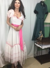 Mendicino White With Pink Accent Formal Womens Vintage 6 New Old Stock