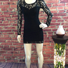 Women Classic Modern Juniors Madonna Material Girl Black Sexy Lace Mini Dress