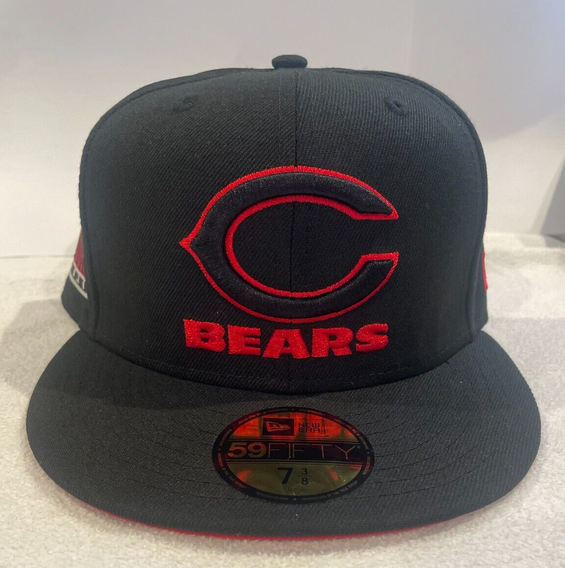 Chicago Bears New Era 59FIFTY Black Red 1993 Pro Bowl Hat Cap Sz 7