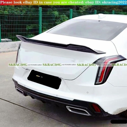 Glossy Black V Style Rear Trunk Spoiler Wing 1X Fits For Cadillac CT4 2020-2025 - Picture 9 of 11