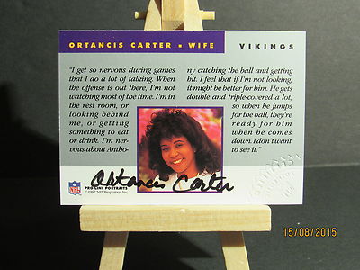 1992 Pro Line Portraits Wives Autogramme #1 Ortancis Carter