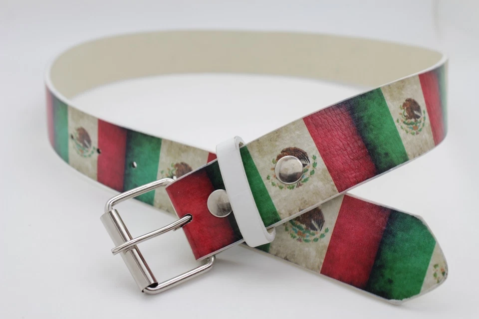 Новый женщин мужчин Western классический бедра талии красный зеленый белый Мексика флаг ремень размер S - Изображение 2 из 4