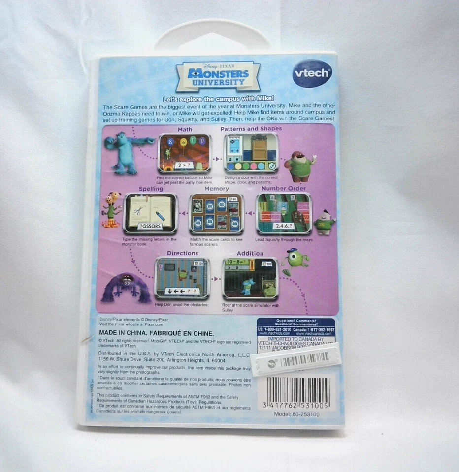 Vtech Mobigo Games Monsters University Learning Adventure Ages 4-6 NEW SEALED - Image 2 of 3