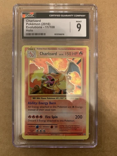 2016 Pokemon XY Evolutions - Charizard Holo Rare 11/108 - CGC 9 MINT