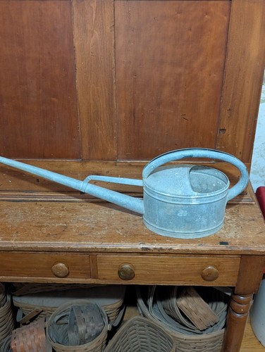 VINTAGE SCHNEIDERKANNE WATERING CAN 2½ LITER GALVANIZED LONG SPOUT