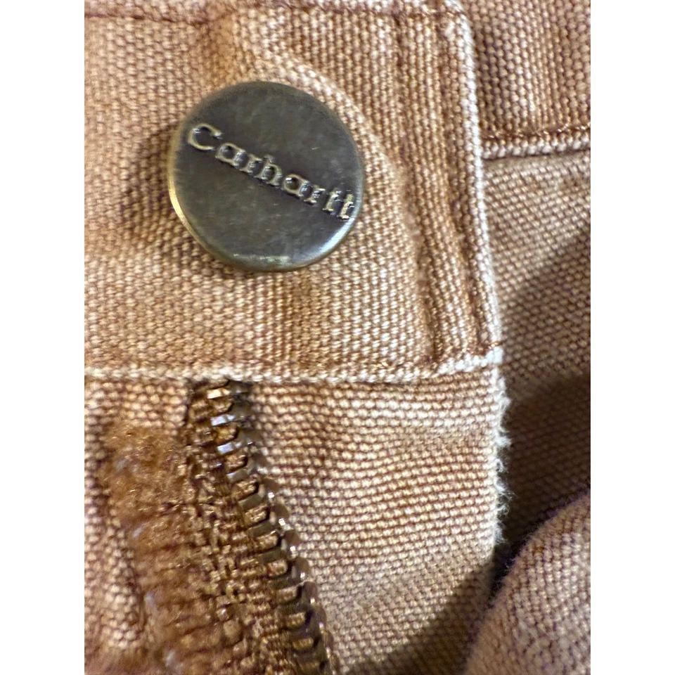 Pantalones de trabajo de lona de ajuste tradicional marrón en muy buena condición Carhartt B11 BRN para hombre 36 X 32 Foto 4 de 4