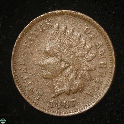 1867 Indian Small Cent - Very Fine Details: Scratches