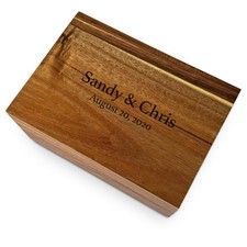 Wooden Keepsake Box Large - Personalized Memory Box, Acacia Wood Chest with L...