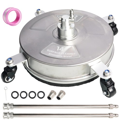 #ad 14 Inch Stainless Steel Pressure Washer Surface Cleaner With Wheels 4000 PSI $75.20