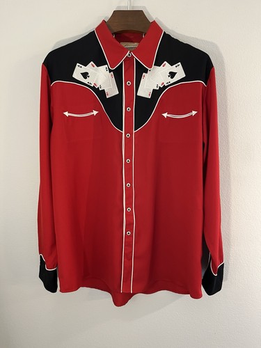 Scully "Hold Em Or Fold Em" Multicolor Gambling Western Button Down Shirt Gr. XL
