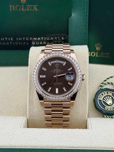 Rolex Day-Date 40 Chocolate Baguette Dial 228345RBR - 2024 - Picture 2 of 7