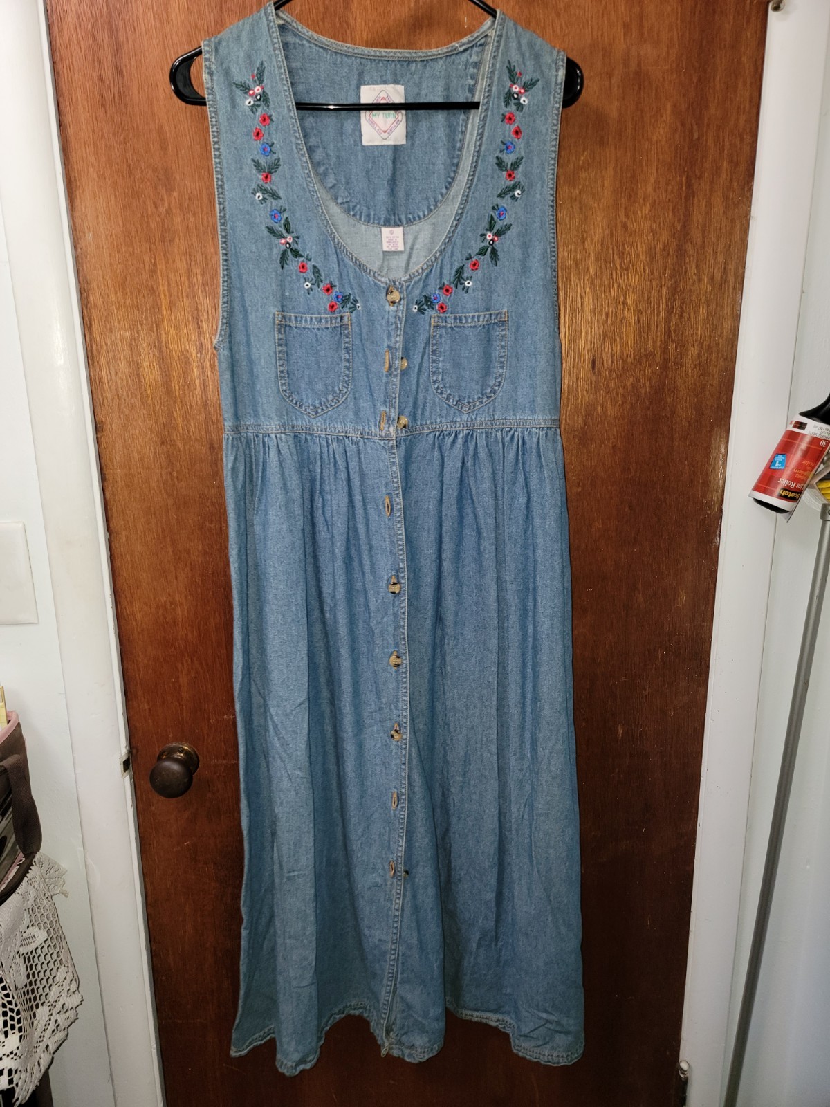 My Turn Denim Dress With Embroidery