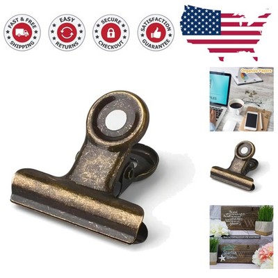 Versatile 30-Pack Antique Brass Bulldog Clips - 0.87 Inch for Home & Office