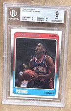 1988 FLEER BASKETBALL #43 DENNIS RODMAN RC BGS 9 SUPER MINT QUADS (9-9.5-9-9) ~~