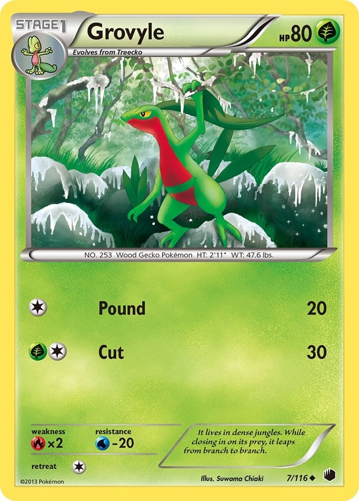 Grovyle (7/116) Uncommon NM PLF Plasma Freeze Pokemon TCG