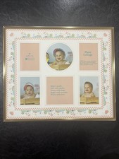 Vintage Hallmark Collage Gold Tone Metal Matte PICTURE FRAME Baby Mat Vintage