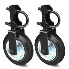 Gate Wheel for Metal Swing Gate with 1-5/8" Thru 2" Gate Frames,Black Set of 2 