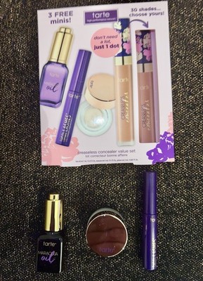 TARTE 3Pc Mini Set-Maracuja Oil, Timeless Primer, 4 in 1 Mascara - NO Concealer