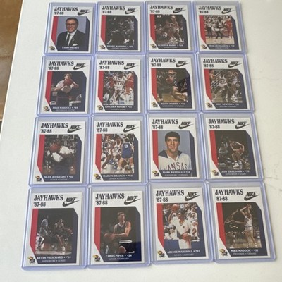 Nike Kansas Jayhawks 1987-88 Basketball Trading Card Lot 16 Larry Brown Manning