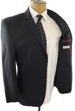 BALMAIN Paris Men's Black Subtle Striped 2 button Tuxedo Jacket 42R