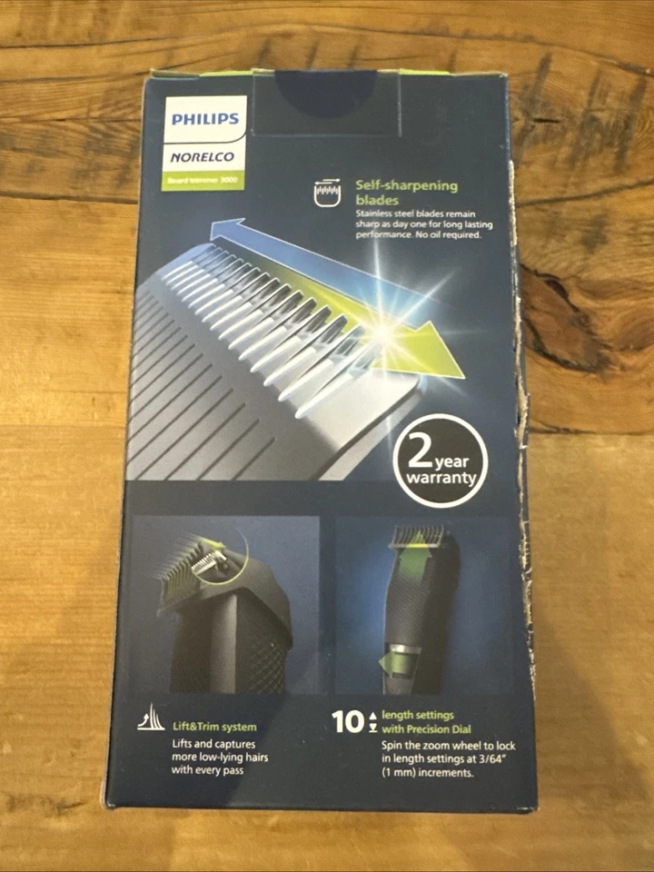 Recortadora de barba y cortapelos inalámbrica ajustable Philips - BT3230/41 caja de daños Foto 3 de 4