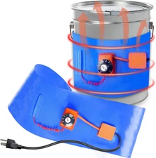 UPGRADED 2 Pcs Blue 5 Gallon Metal Drum Heater with Twist Temperature Control,  