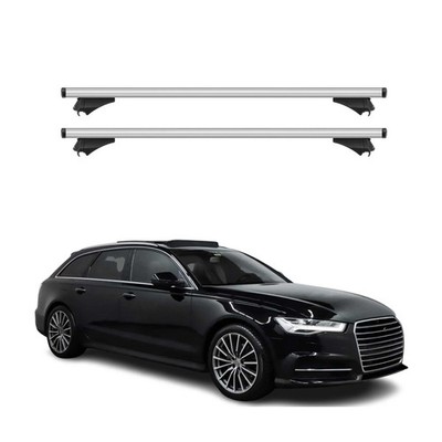 Cross Bars Roof Racks Aluminium for Audi A6 Avant 2015-2018 Silver 2Pcs