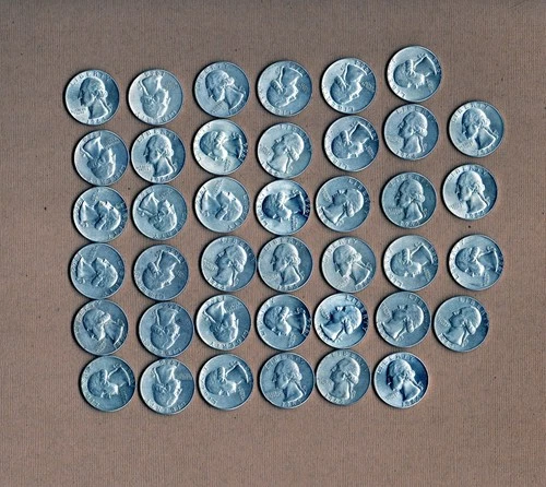 90% Silver Washington Quarters- Roll of 40 Coins ($10 Face Value) All 1964