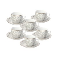 Kaffeetassen Set 6 StüCk, Porzellan, Beige, Tognana Habana, Untertassen