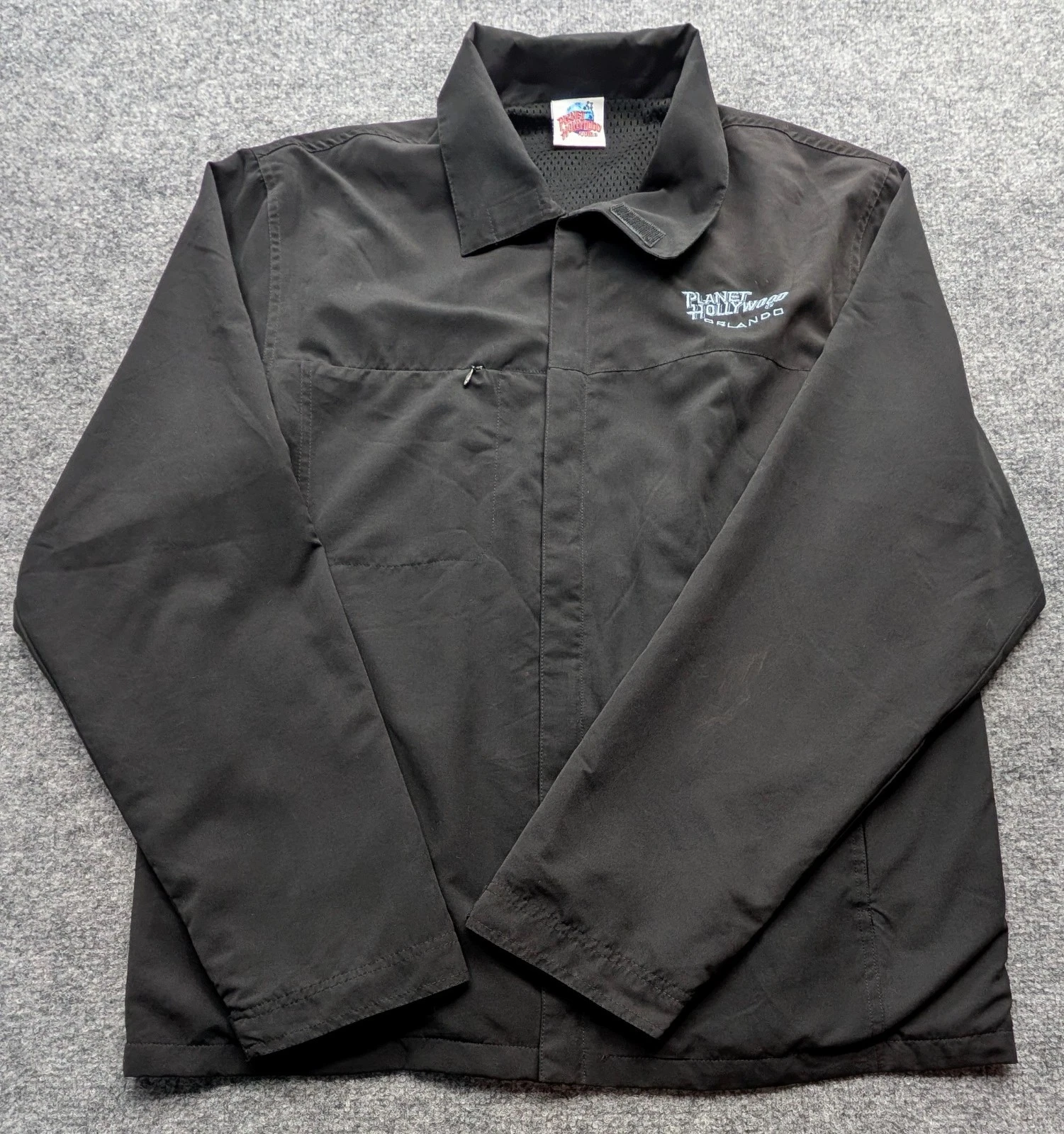 Planet Hollywood Orlando Windbreaker Men's Size Extra Large Black Vintage - product detail image 1