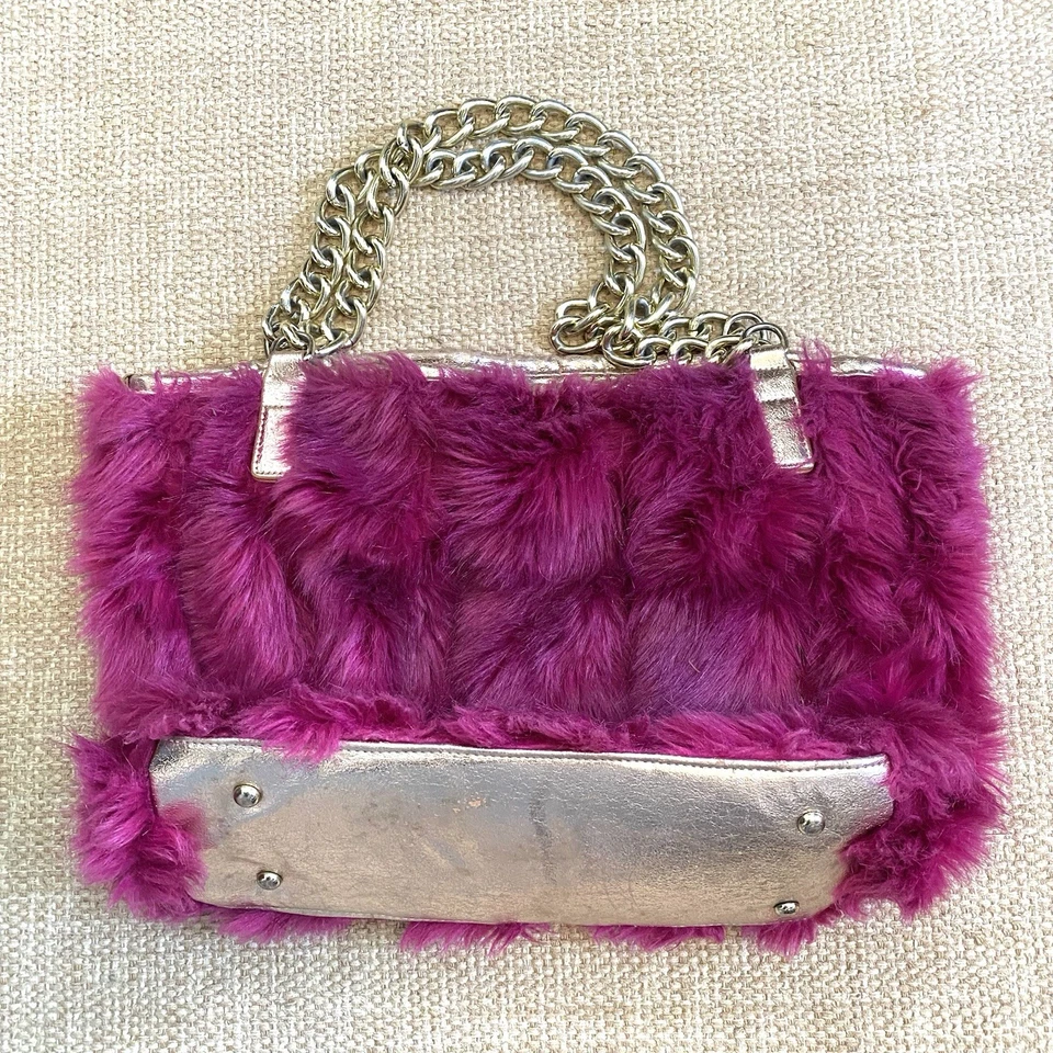 Cartera de Colección BETSY JOHNSON Rosa Imitación Piel Cadena Dorada Forro Floral ¡¡¡ÚNICA!!!! Foto 2 de 4