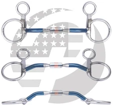 Sweet Iron Baucher Horse Bit Comfort Barrel Bits, Blue Alloy Sweet Iron Bit