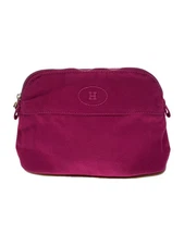 HERMES Pouch Cotton Pink Plain