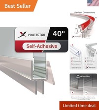 Waterproof 40" Frameless Shower Door Seal - Durable Silicone Strong Adhesive