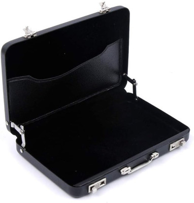 (Schwarz) Professionelle Mini-Koffer Design Brieftasche mit Visitenkartenhalter 