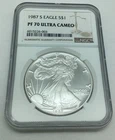 1987 S American Silver Eagle NGC PF 70 Ultra Cameo 2nd Year
