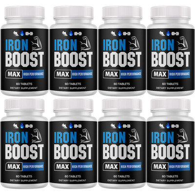 Iron Boost Max Male Performance Supplement, (8-Pack) Official Vitality Support