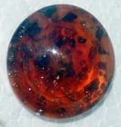 Paperweight Glass Button Wire Shank Swirl Back Orange Glitter PG — photo 3