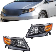 Black For Honda Odyssey 2011-2017 Headlights Headlamps Replacement Left+Right